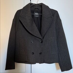 Zara Women's Charcoal Pea Coat